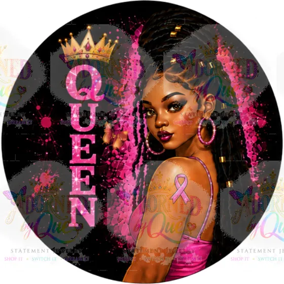 Breast Cancer Fighter & Queen earrings by Adorned by Que